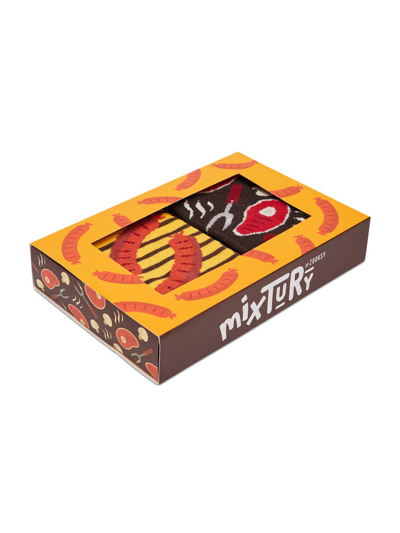 Zestaw 2 par niskich skarpet męskich, rozmiar 41/46, Brązowy, Mixtury Grillowe