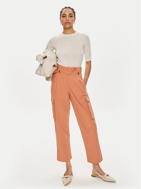 TWINSET TWINSET Spodnie materiałowe 241TT2052 Pomarańczowy Loose Fit