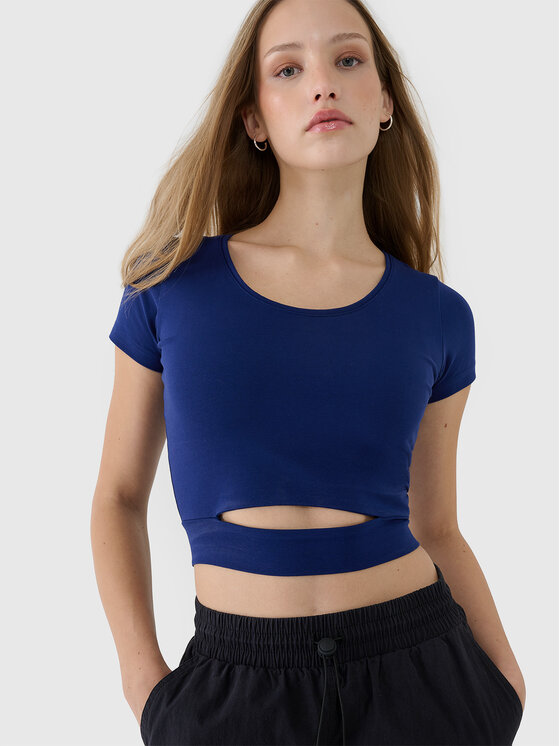 4F 4F T-Shirt SS MIDSHOP TEXTILE Granatowy Slim Fit