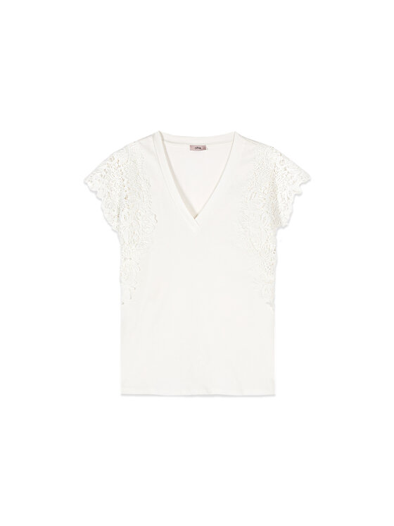 Oltre Oltre T-shirt G01AJ004676N011 Bianco Regular Fit