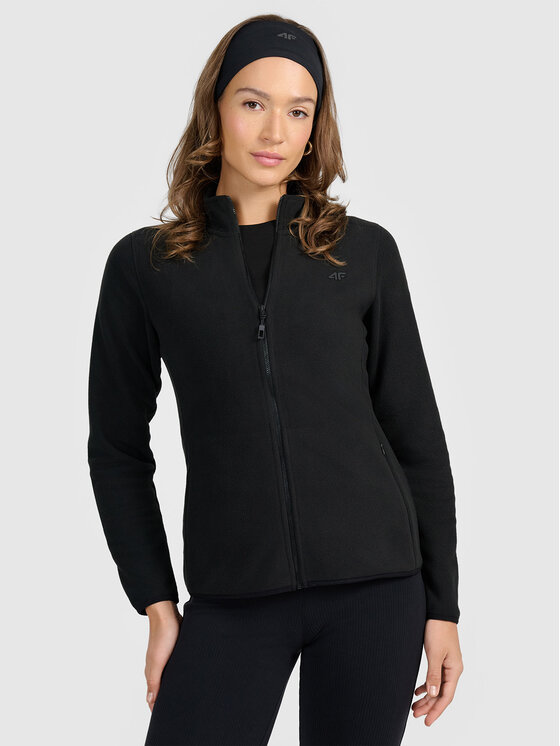 4F 4F Bluza BASIC+ Czarny Slim Fit