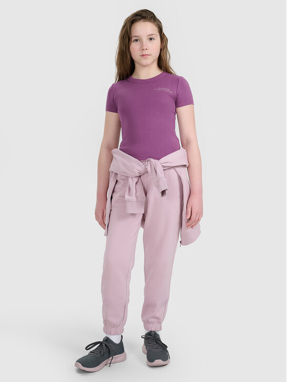 4F 4F T-Shirt BASIC+ Fioletowy Slim Fit