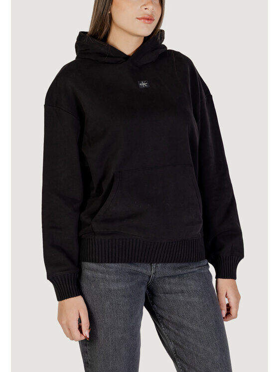 Calvin Klein Jeans Calvin Klein Jeans Felpa WOVEN LABEL PEACHED Nero Casual Fit