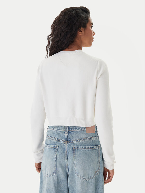 Tommy Jeans Tommy Jeans Sveter Chenille DW0DW22028 Écru Regular Fit