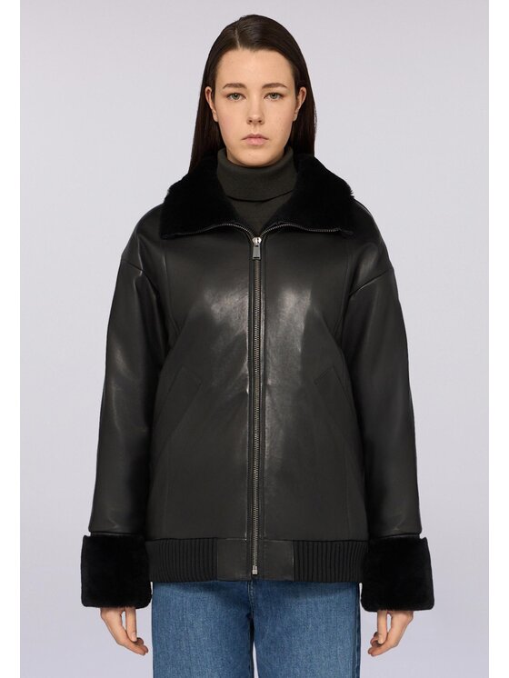 Trussardi Trussardi Giacca di pelle 8920A000322N033 Nero Over Fit