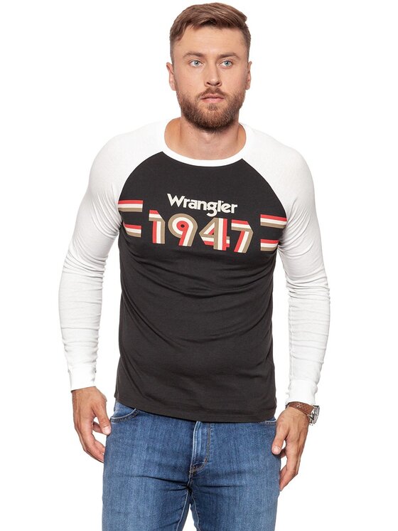 Wrangler Wrangler T-shirt LS Nero Regular Fit