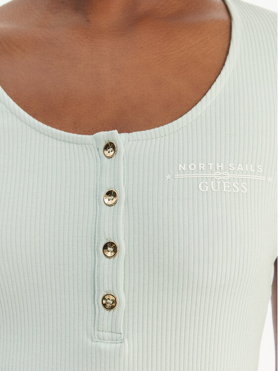 Guess Guess Футболка GUESS x NORTH SAILS W6GP01 K2658 Зелений Regular Fit