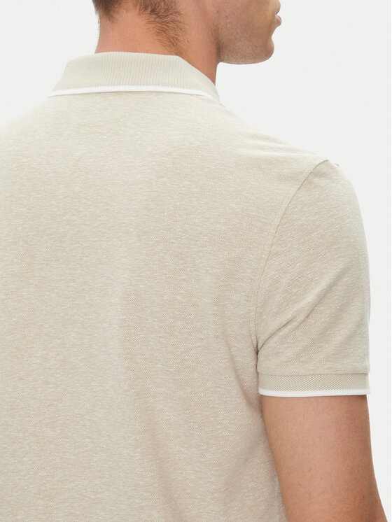 Tommy Hilfiger Tommy Hilfiger Polo MW0MW33140 Beżowy Regular Fit