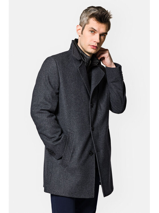 Lancerto Lancerto Płaszcz wełniany Engelberg KU054222000006 Szary Regular Fit