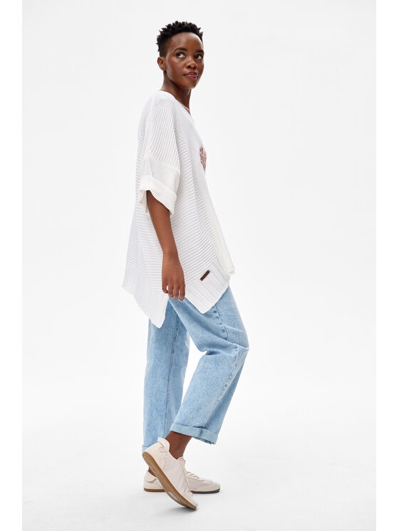 blue shadow blue shadow Sweter Blooming Écru Regular Fit