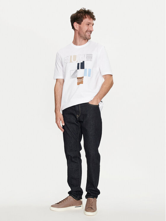 Bugatti Bugatti Tricou 8350 55045A Alb Regular Fit