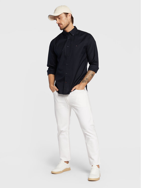 Tommy Hilfiger Tommy Hilfiger Särk Core Flex Poplin MW0MW25035 Tumesinine Regular Fit