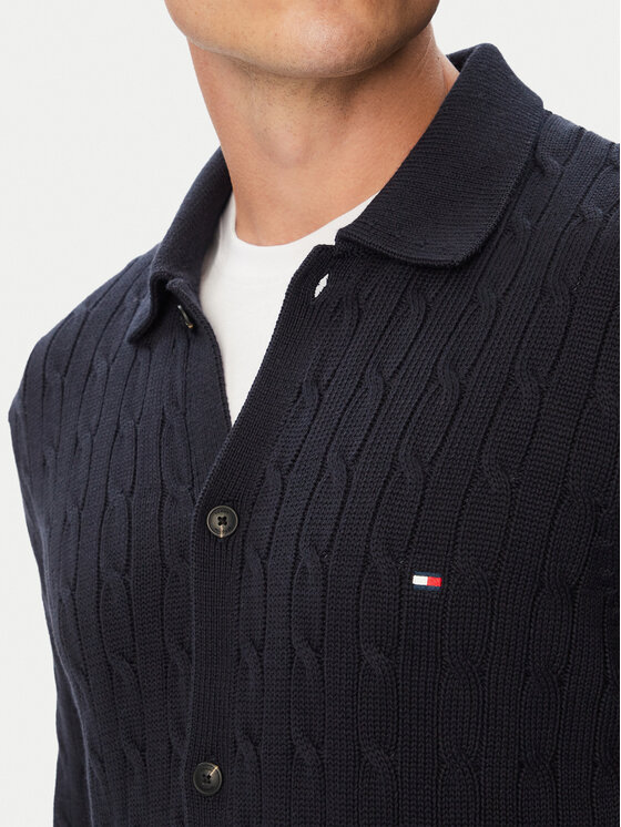 Tommy Hilfiger Tommy Hilfiger Kardigan MW0MW44756 Granatowy Regular Fit