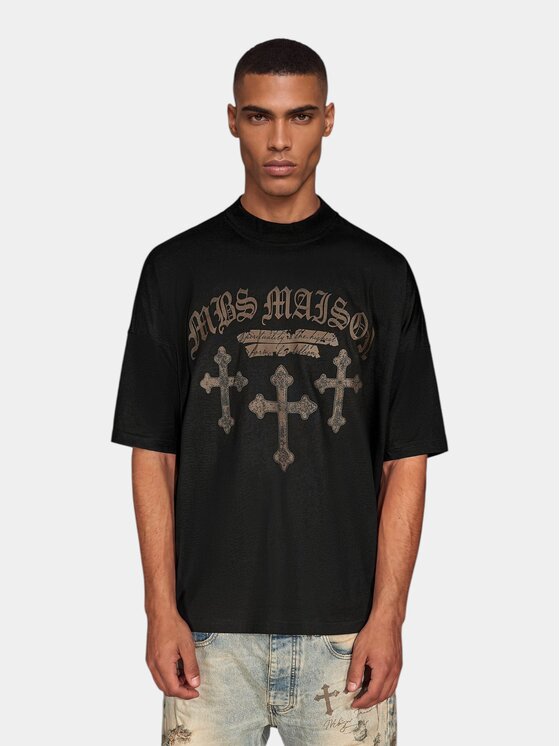 MADE BY SOCIETY MADE BY SOCIETY T-Shirt La Ligne - T17691 Czarny Basic Fit