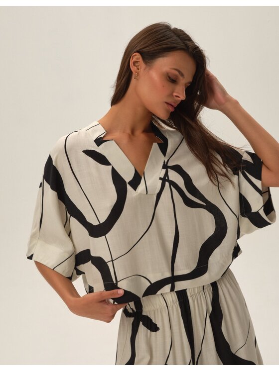 Esotiq Esotiq Piżama 42047 Biały Loose Fit