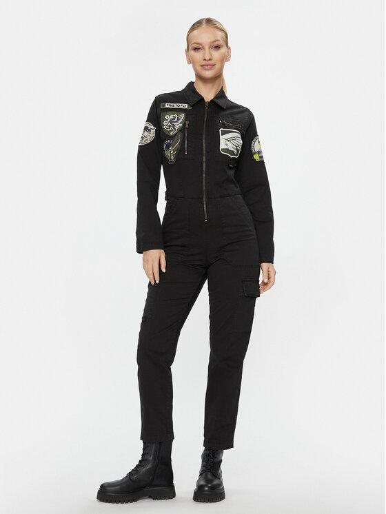 Aeronautica Militare Jumpsuit 232TU129DCT3189 Schwarz Regular Fit Modivo.at