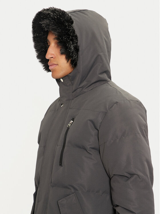 Brave Soul Brave Soul Пухено яке MJK-COLNEGREY Сив Regular Fit