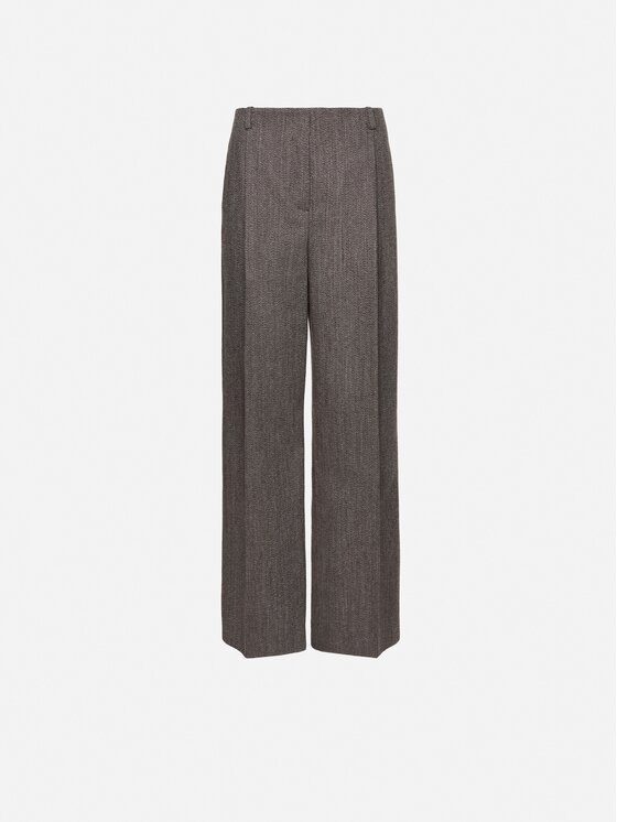 La Mania La Mania Spodnie garniturowe LOE Brązowy Basic Fit