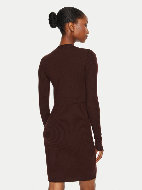 PINKO Pinko Pletena obleka Riserva 104017 A15S Rjava Regular Fit