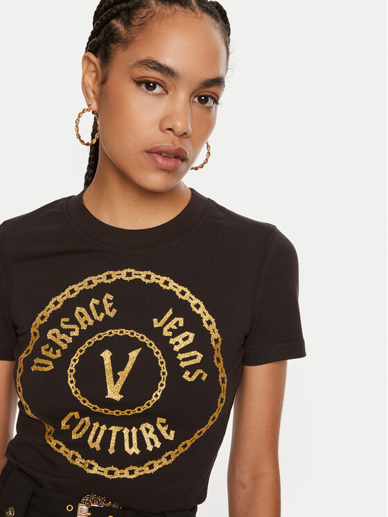 Versace Jeans Couture Versace Jeans Couture Majica 77HAHT02 CJ03T Črna Slim Fit