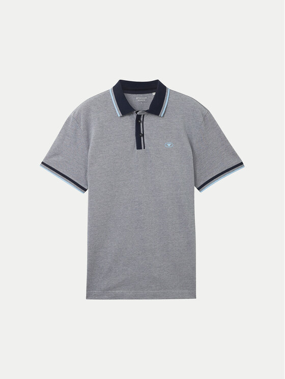 Tom Tailor Tom Tailor Тениска с яка и копчета 1040822 Сив Regular Fit