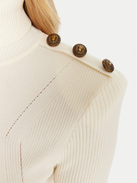 Gaudi Gaudi Rollkragenpullover 521FD53037 Écru Regular Fit