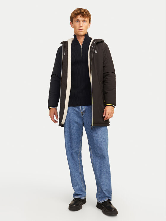 Jack&Jones Jack&Jones Sweter Pannel 12258473 Czarny Regular Fit