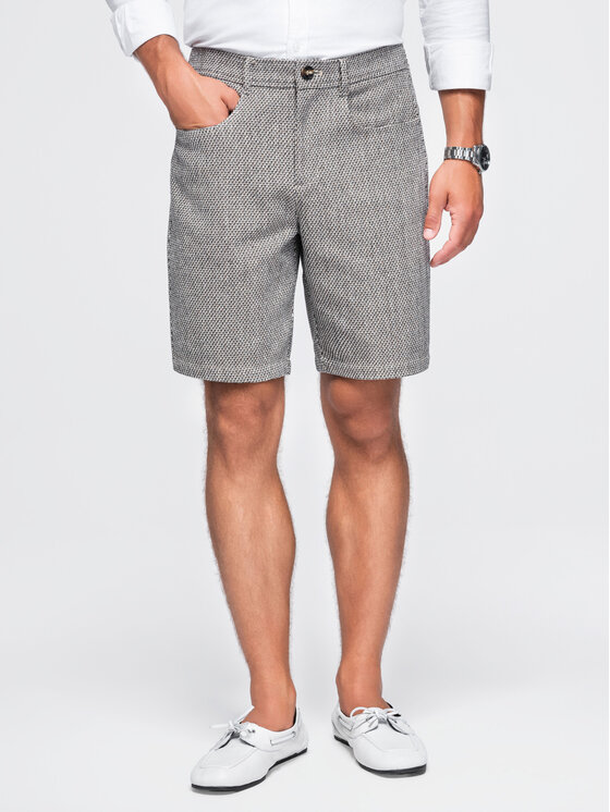 Ombre Ombre Szorty materiałowe OM-SRCS-0189 Brązowy Regular Fit