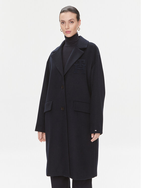 Tommy Hilfiger Tommy Hilfiger Вовняне пальто WW0WW39756 Cиній Regular Fit