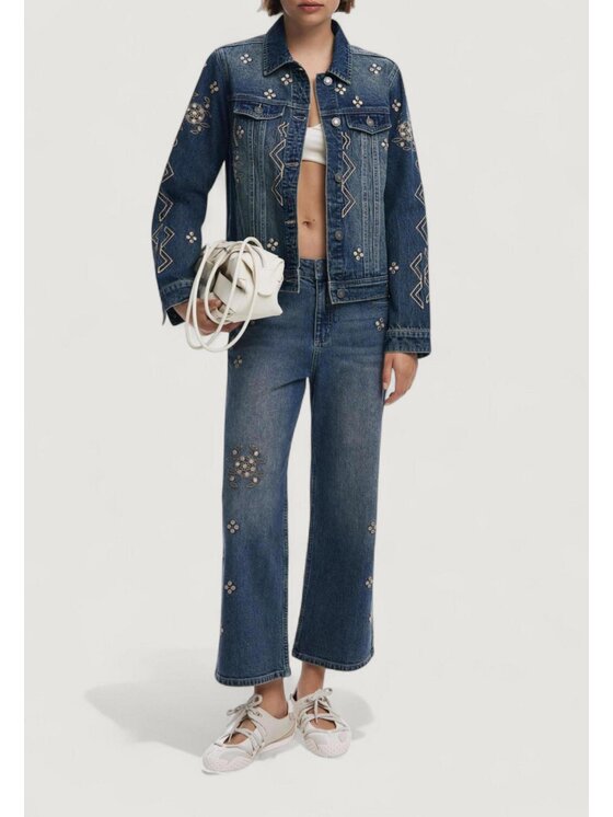Desigual Desigual Μπουφάν δερμάτινο CHAQ_ESPEJOS Μπλε Casual Fit