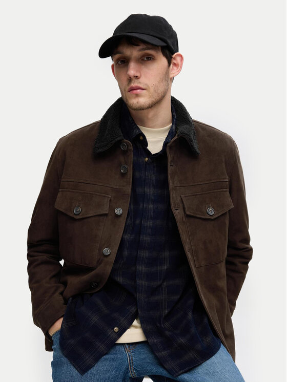 Selected Homme Selected Homme Usnjena jakna 16094769 Rjava Regular Fit