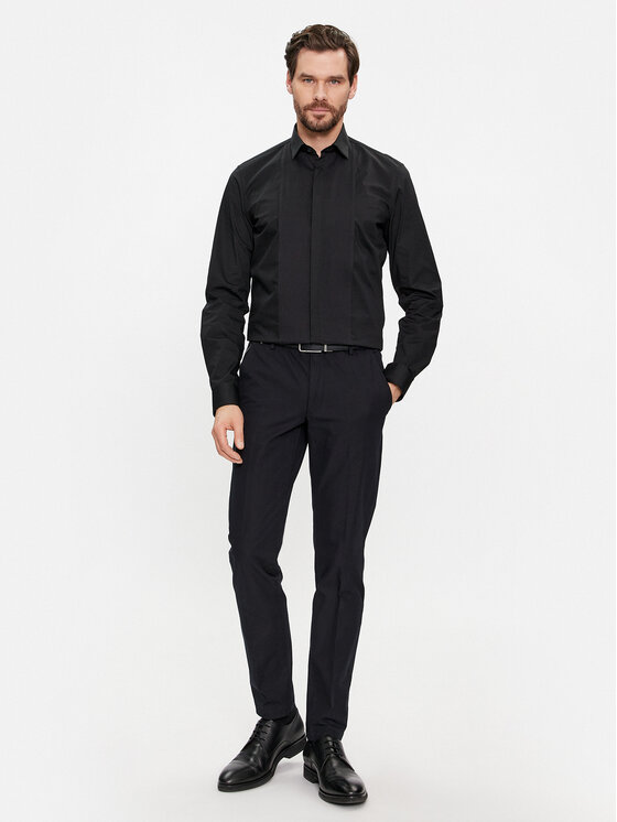 Calvin Klein Calvin Klein Риза Evening K10K112092 Черен Slim Fit