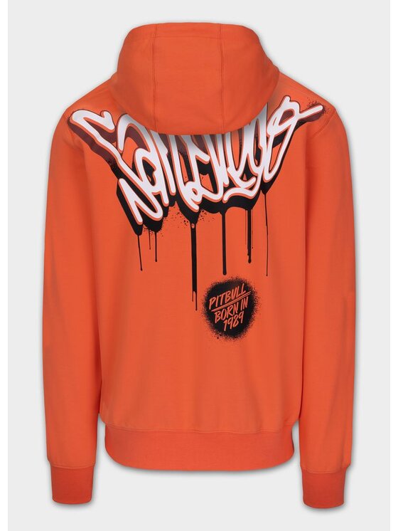 PITBULL PITBULL Bluza GRAFFITI Pomarańczowy Regular Fit