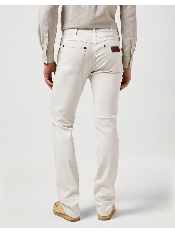 Wrangler Wrangler Spodnie materiałowe GREENSBORO Biały Straight Fit