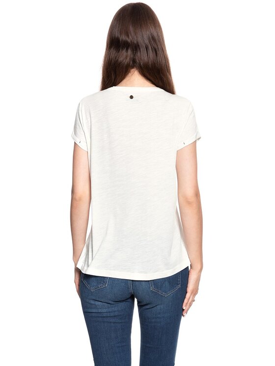 Mustang Mustang T-shirt AUDREY C EMBRO Bianco Regular Fit