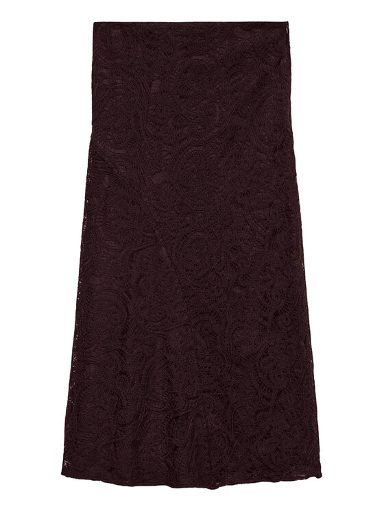Vero Moda Vero Moda Spódnica midi Urshila 10336946 Bordowy Regular Fit