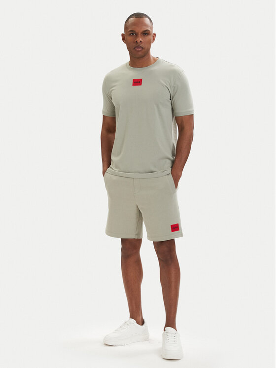 HUGO HUGO T-shirt Diragolino212 50447978 Verde chiaro Regular Fit