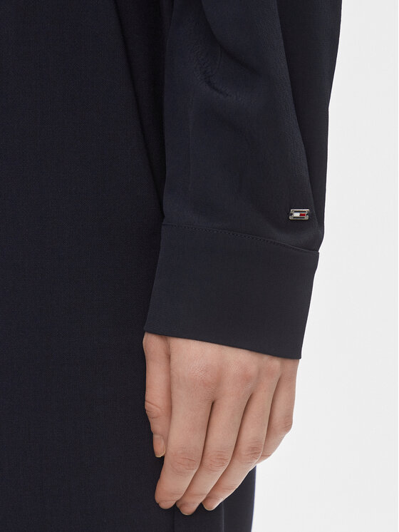 Tommy Hilfiger Tommy Hilfiger Ing Smd Detail Fluid Shirt WW0WW40549 Sötétkék Regular Fit