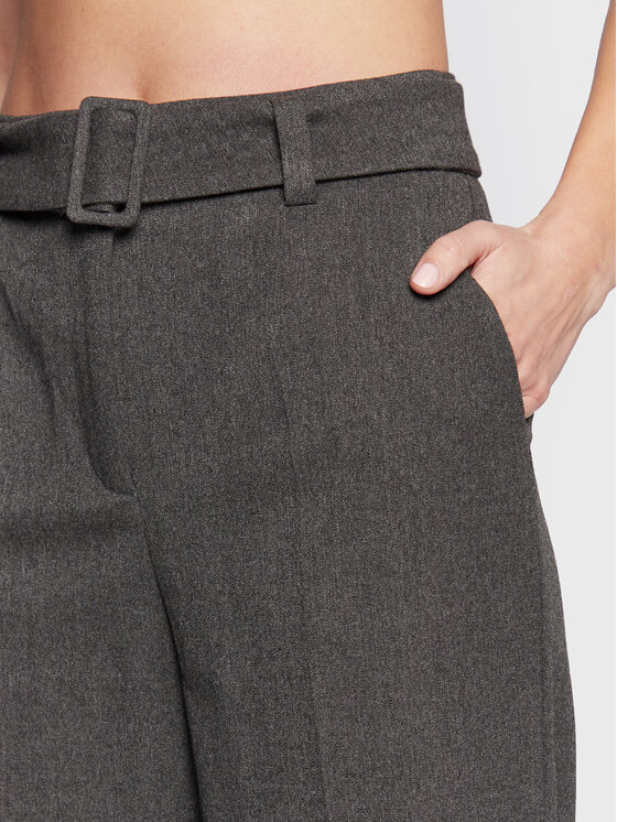 NAF NAF NAF NAF Pantaloni din material Evana P1 THNP32 Gri Relaxed Fit
