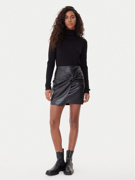 Vero Moda Vero Moda Műbőr szoknya Gawn 10333689 Fekete Regular Fit