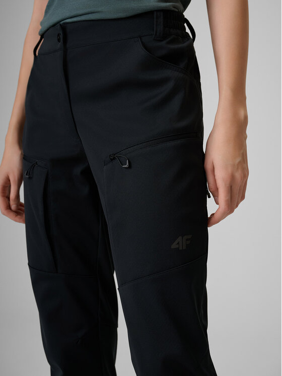 4F 4F Spodnie outdoor TREKKING Czarny Regular Fit