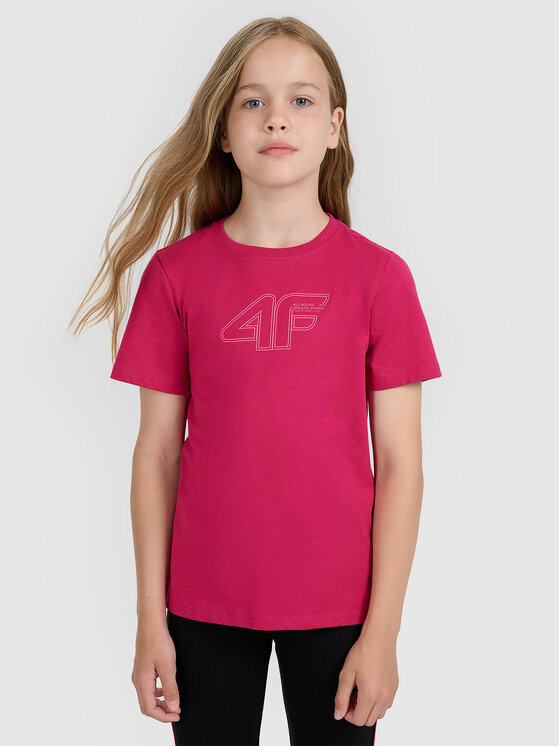 4F 4F T-Shirt BASIC+ Różowy Regular Fit