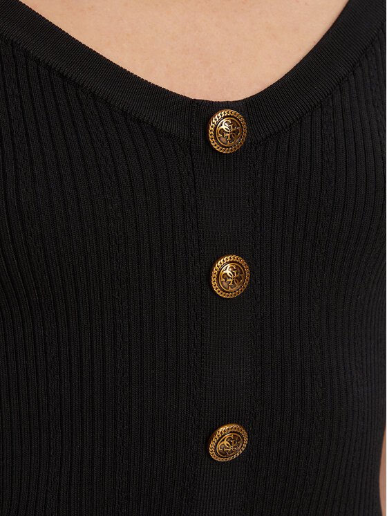 Guess Guess Marškinėliai W5YR10 Z0130 Juoda Regular Fit