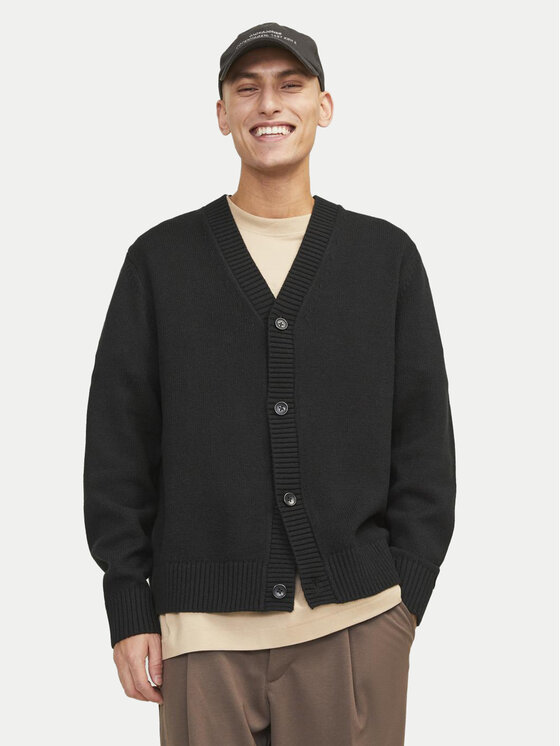 Jack&Jones Kardigāns Frederiksberg 12262048 Melns Loose Fit