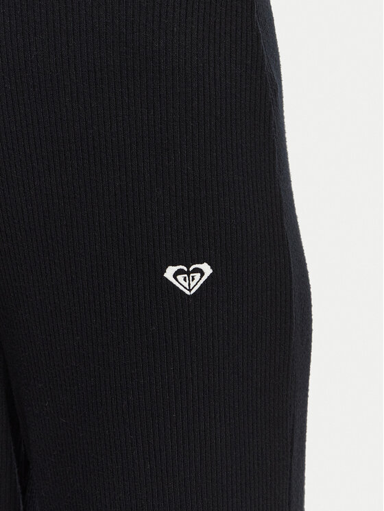 Roxy Roxy Παντελόνι φόρμας Rise & Vibe New Rib ERJNP03673 Μαύρο Relaxed Fit