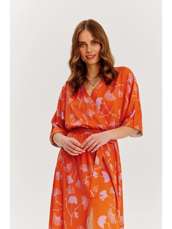 NAOKO NAOKO Každodenní šaty Ginkgo Grace Oranžová Regular Fit