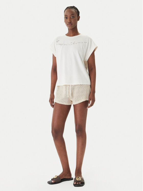 Emporio Armani Emporio Armani Majica EW000616 AF20243 U1131 Bela Regular Fit