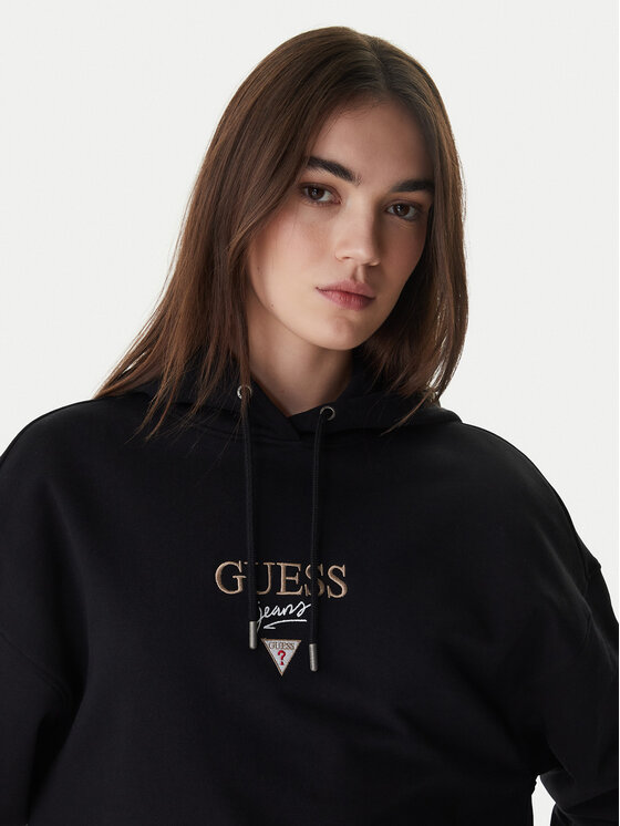 Guess Jeans Guess Jeans Mikina W6RQ00 K68I4 Čierna Relaxed Fit