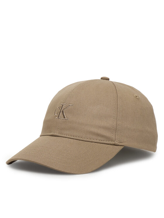 Calvin Klein Calvin Klein Czapka z daszkiem Monogram Embroidery Baseball Cap LV04K5024G Beżowy