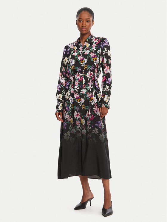 Desigual Desigual Haljina košulja Camisero Acrilica 25WWVW11 Crna Regular Fit